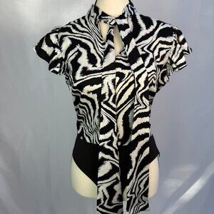 Black and White Zebra Print Bodysuit – New Without Tags